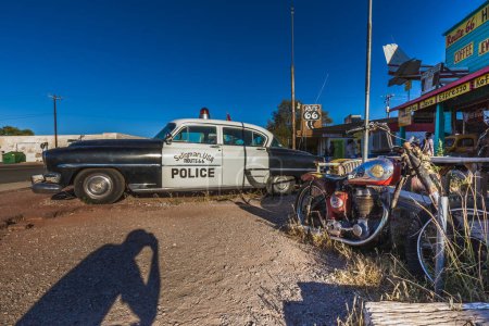 Photo for Famous Seligman Town With Old Cars Located On Historic Route 66. Seligman, Arizona, Usa - September 27, 2018. - Royalty Free Image