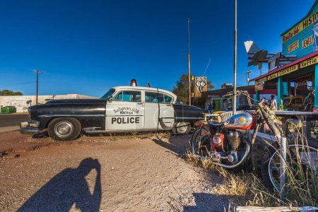 Photo for Famous Seligman Town With Old Cars Located On Historic Route 66. Seligman, Arizona, Usa - September 27, 2018. - Royalty Free Image