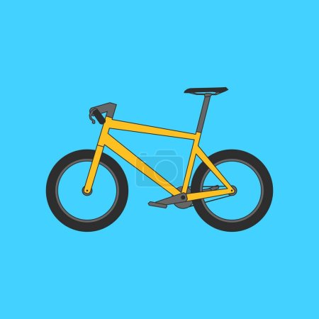 Illustration for A simple illustration of a bicycle with yellow frame color - Royalty Free Image