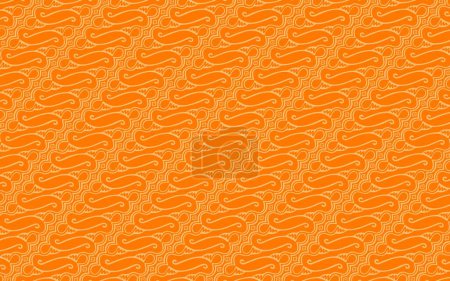 Ilustración de Una ilustración del famoso Batik de Indonesia, conocido como Batik Parang con tema de color naranja - Imagen libre de derechos