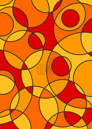 Fondo abstracto con patrón de círculos superpuestos coloridos