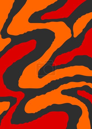 Ilustración de Fondo abstracto con patrón de líneas onduladas de colores. Sencilla pintura al óleo textura - Imagen libre de derechos