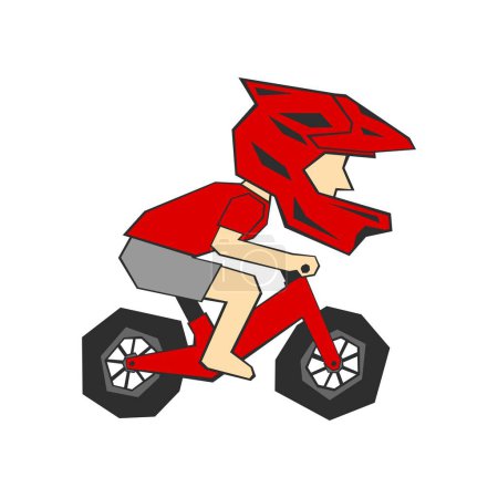 Illustration for An illustration of mini racer riding a small bike - Royalty Free Image