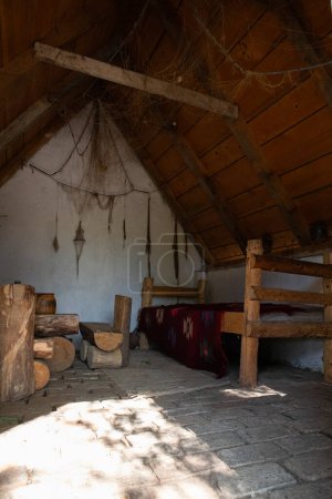 Interior of an old fisherman's house in Serbia