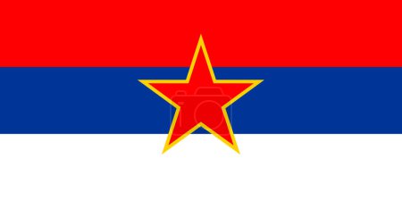 Flag of Serbia and Montenegro with star on it