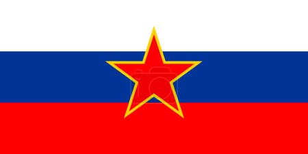 Flagge Sloweniens mit rotem Stern aus der Zeit des ehemaligen Jugoslawien