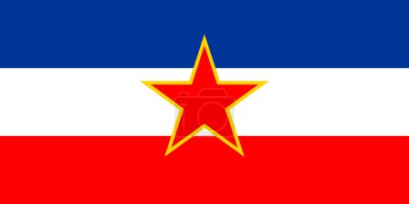 Flag of Yugoslavia with red star on it