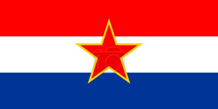Flagge Kroatiens mit Stern aus der Zeit des ehemaligen Jugoslawien