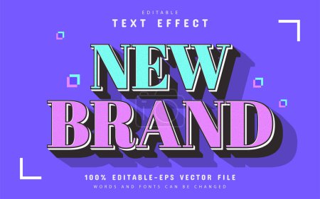Téléchargez les illustrations : Nouvelle marque moderne effet de texte de style 3d modifiable - en licence libre de droit