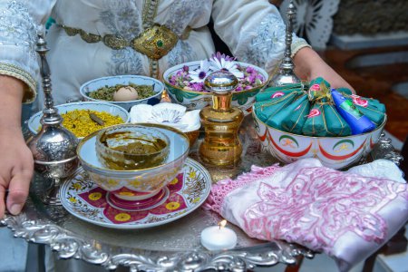 Photo for Diversity of traditional Moroccan cosmetic hamam herbs - Royalty Free Image