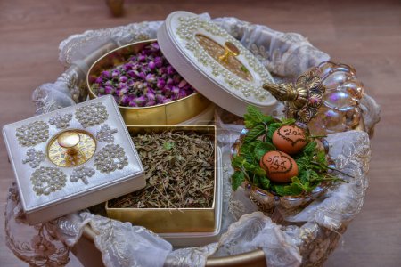 Photo for Diversity of traditional Moroccan cosmetic hamam herbs - Royalty Free Image