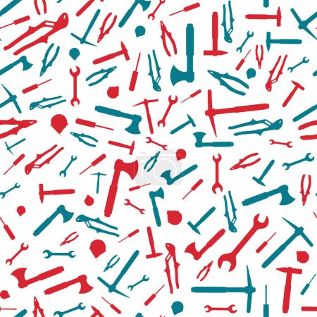 Illustration for Working tools vector seamless pattern. Labor day background. - Royalty Free Image