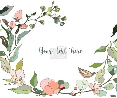 Illustration for Floral template for wedding cards or romantic invitations. - Royalty Free Image