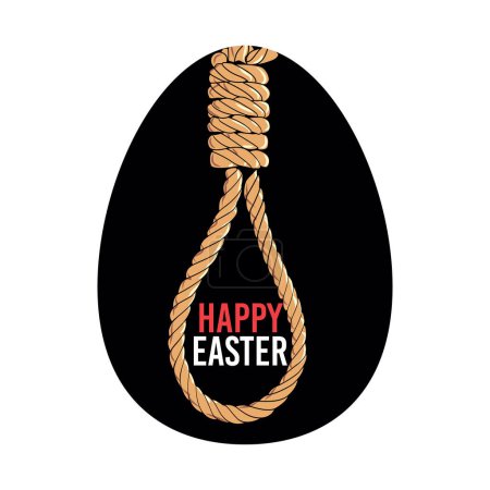 Ilustración de Feliz Pascua. Diseño para una camiseta con una silueta de huevo de Pascua y la soga de un verdugo.. sstkEaster - Imagen libre de derechos