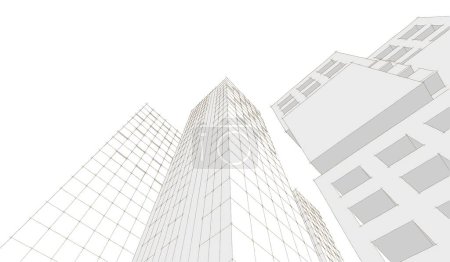 Téléchargez les photos : Architecture abstraite illustration 3D croquis - en image libre de droit