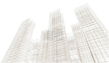 Photo for Abstract architecture 3d illustration sketch - Royalty Free Image