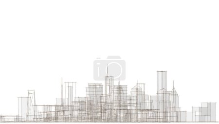 Téléchargez les photos : Ville moderne panorama 3d illustration - en image libre de droit