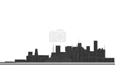 Photo for Modern city panorama 3d illustration - Royalty Free Image