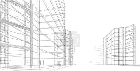 Foto de Arquitectura abstracta de la ciudad, ilustración 3d - Imagen libre de derechos