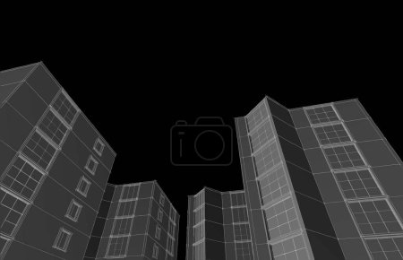 Téléchargez les photos : Architecture moderne de la ville, illustration 3D - en image libre de droit