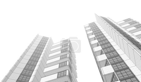 Foto de Arquitectura abstracta de la ciudad, ilustración 3d - Imagen libre de derechos