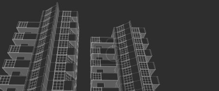 Téléchargez les photos : Architecture abstraite de la ville, illustration 3D - en image libre de droit