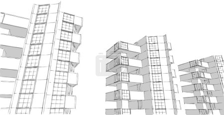 Photo for Abstract architecture of city, 3d illustration - Royalty Free Image