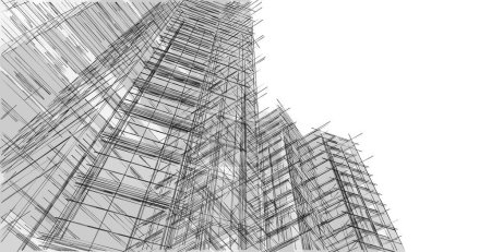 Téléchargez les photos : Architecture abstraite de la ville, illustration 3D - en image libre de droit
