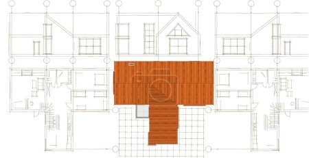Téléchargez les photos : Maison projet architectural croquis illustration 3d - en image libre de droit