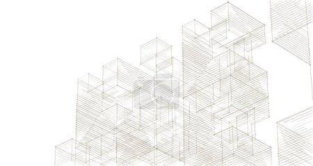 Téléchargez les photos : Architecture modulaire abstraite illustration 3D - en image libre de droit