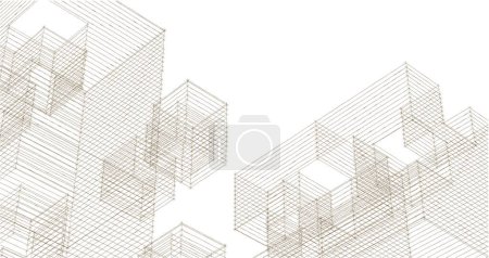 Photo for Abstract modular architecture 3d illustration - Royalty Free Image