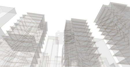 Téléchargez les photos : Ville abstraite architecture 3d illustration - en image libre de droit