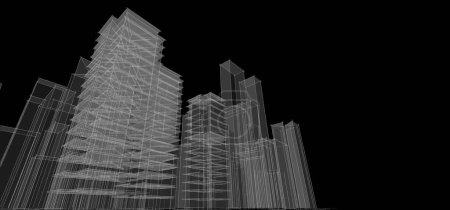 Téléchargez les photos : Ville abstraite architecture 3d illustration - en image libre de droit