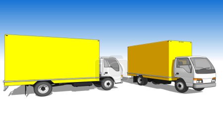 Foto de Bocetos de camiones 3d símbolo ilustración - Imagen libre de derechos