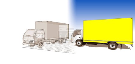 Photo for Truck sketches 3d symbol illustration - Royalty Free Image