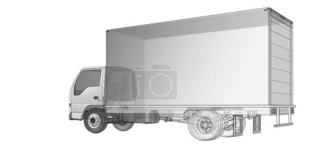 Photo for Truck sketch 3d symbol illustration - Royalty Free Image