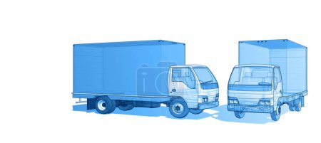 Photo for Truck sketches 3d symbol illustration - Royalty Free Image