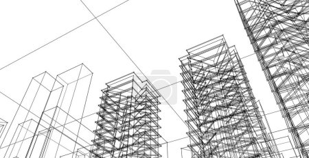 Photo for City abstract architecture 3d illustration - Royalty Free Image