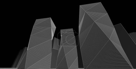 Photo for Abstract architecture city 3d illustration - Royalty Free Image