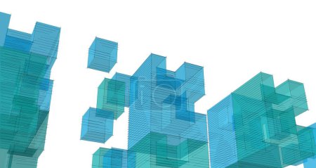 Photo for Abstract modular architecture 3d illustration - Royalty Free Image