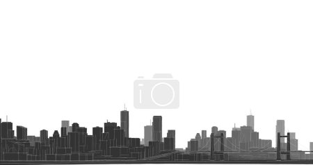 Photo for City panorama with skyscrapers, 3d rendering - Royalty Free Image