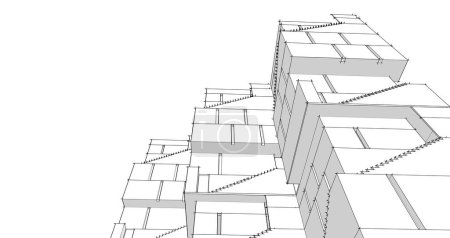 Téléchargez les photos : Concept d'architecture abstraite rendu 3d - en image libre de droit