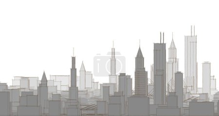 Photo for Modern city architecture. 3d illustration - Royalty Free Image