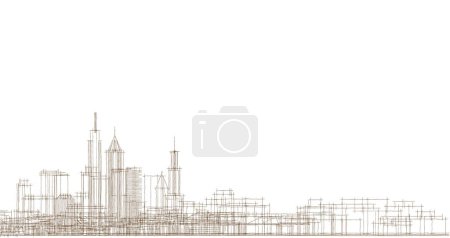 Photo for Modern city architecture. 3d illustration - Royalty Free Image