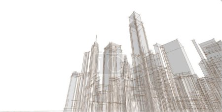 Foto de Arquitectura abstracta ciudad 3d ilustración - Imagen libre de derechos