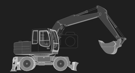 Téléchargez les photos : Technologie de la machine excavatrice illustration 3D - en image libre de droit