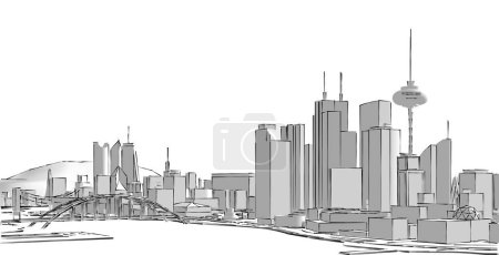 Photo for Modern architecture city 3d illustration - Royalty Free Image