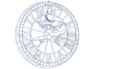 Foto de Reloj, mecanismo, boceto, ilustración 3d - Imagen libre de derechos