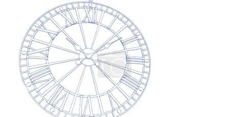 Photo for Clock, mechanism, sketch, 3d illustration - Royalty Free Image