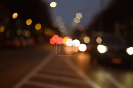 Photo for Abstract background with bokeh defocused city lights - Royalty Free Image